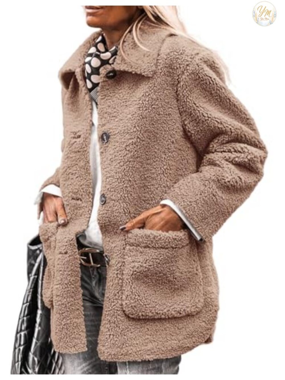 Women's Faux Fur Fleece Sherpa Coat Winter Jacket